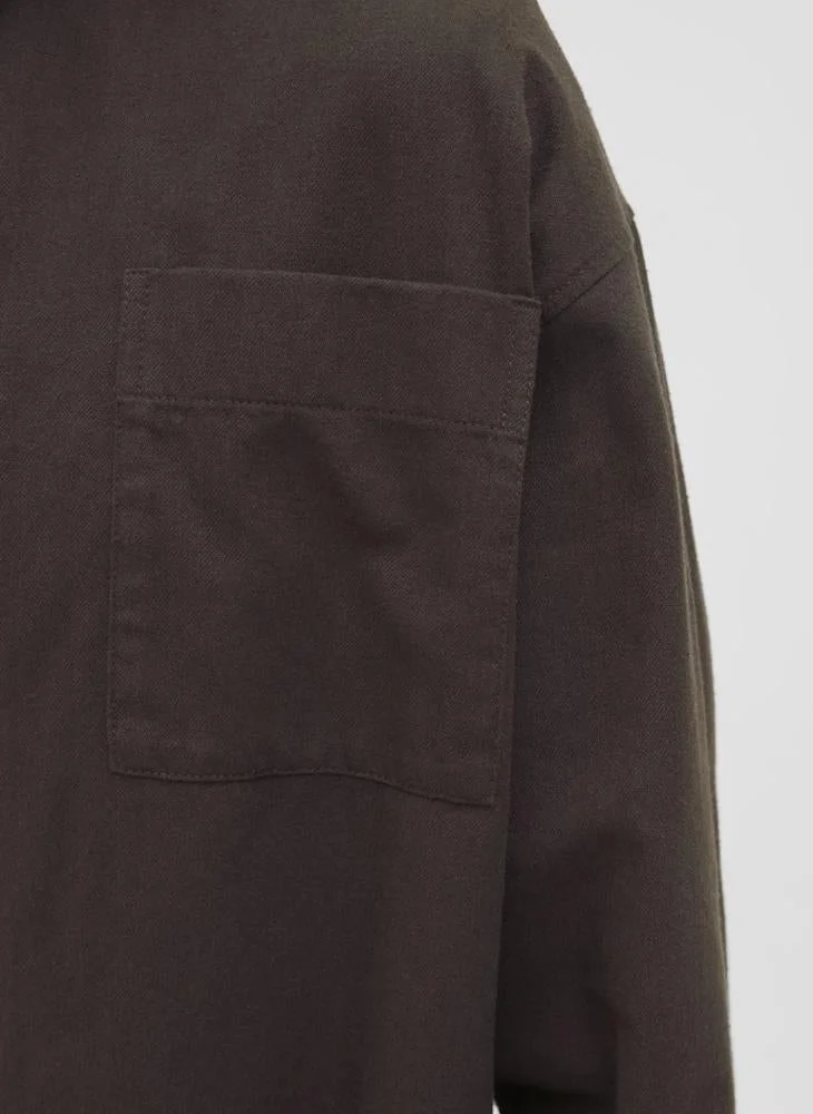 JJ Rebel Chocolate Torte solid Regular Fit Overshirt for Men | Best Price UAE