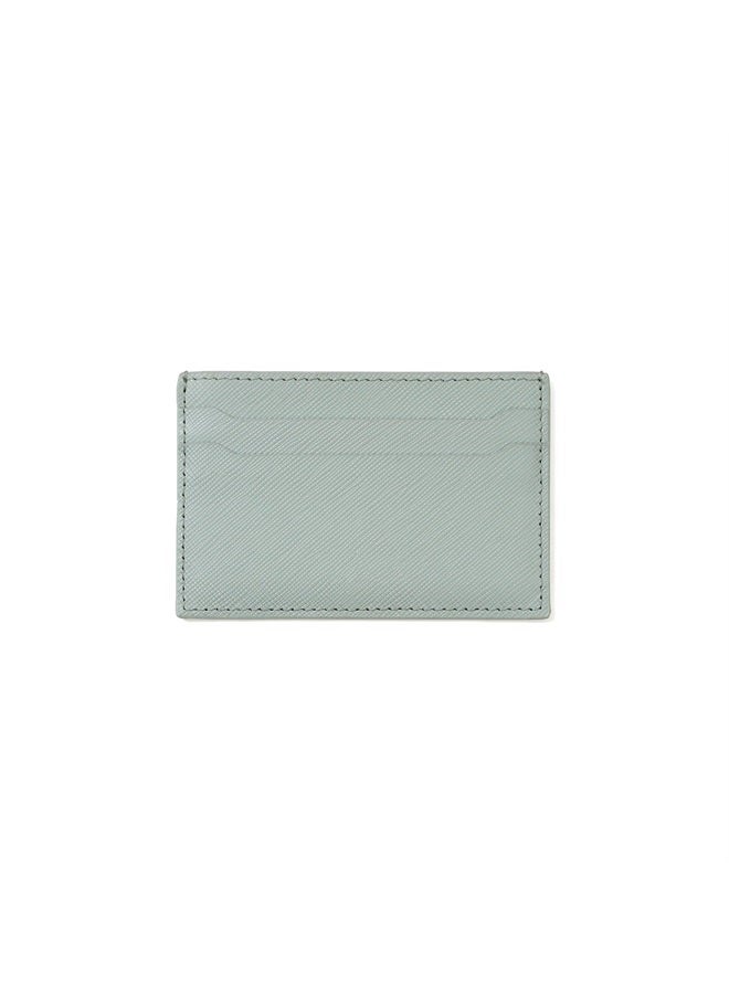 Cockatoo Saffiano Leather Card Holder - Minimalist Credit Card Wallet - Slim Front Pocket Wallet Card Case for Mens and Womens (Misty Blue)  - Image 2