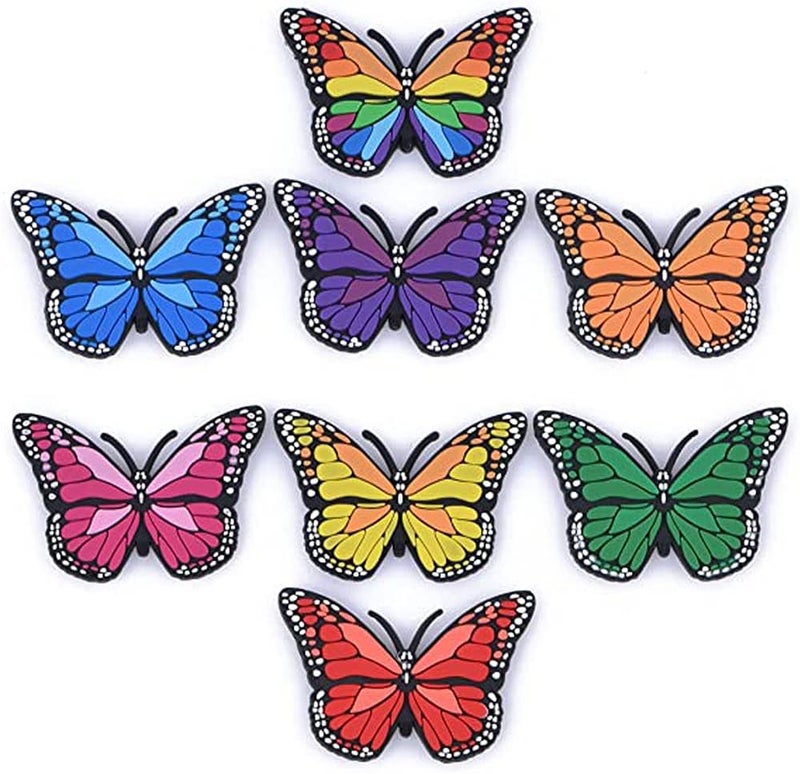 klarako 24PCS Clog Shoe Charms PVC Butterfly Shoe Charms Great for Kids Girls Women Clog Sandals Bands Bracelet Decoration - Image 5