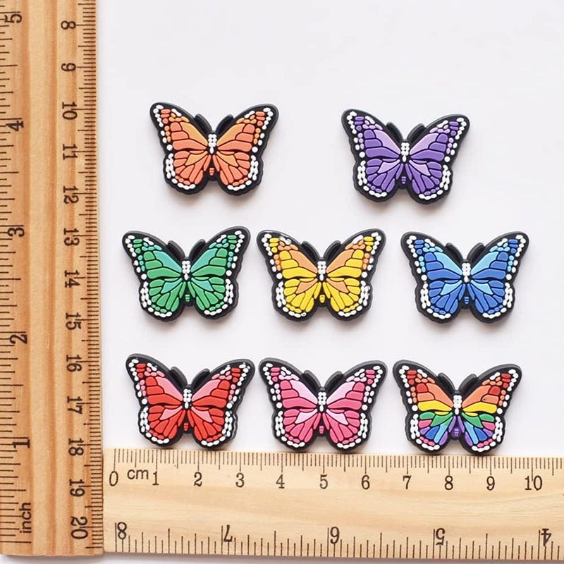 klarako 24PCS Clog Shoe Charms PVC Butterfly Shoe Charms Great for Kids Girls Women Clog Sandals Bands Bracelet Decoration - Image 3