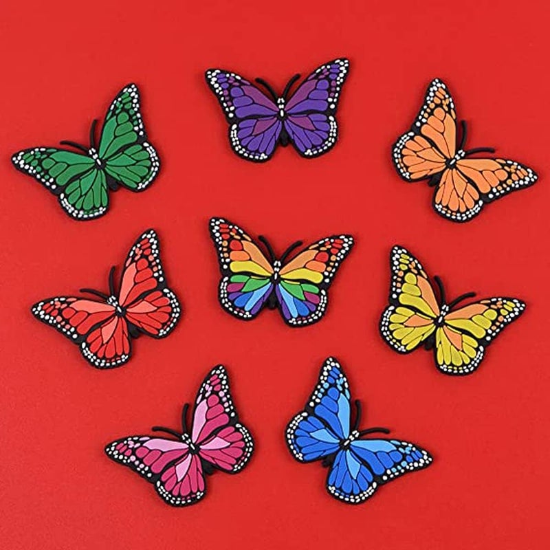 klarako 24PCS Clog Shoe Charms PVC Butterfly Shoe Charms Great for Kids Girls Women Clog Sandals Bands Bracelet Decoration - Image 4