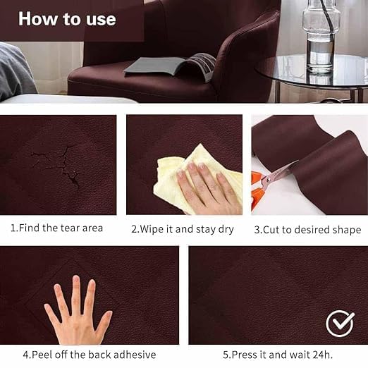 Stavae Stavae Leather Sticker For Furnituer/Sofa Repair Patch Self Adhesive For Car Seats Couch Chairs Leather Kit (1)  - Image 4