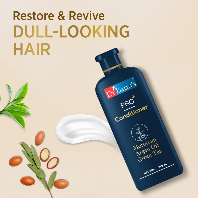 Dr Batra's Dr Batras Pro Conditioner 350Ml Each Enriched With Moroccan Argan Oil Green Tea Vitamin B For Healthy Soft Hair Damage Repair Sls Paraben Free 1 Count - Image 2