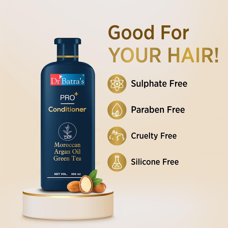 Dr Batra's Dr Batras Pro Conditioner 350Ml Each Enriched With Moroccan Argan Oil Green Tea Vitamin B For Healthy Soft Hair Damage Repair Sls Paraben Free 1 Count - Image 3