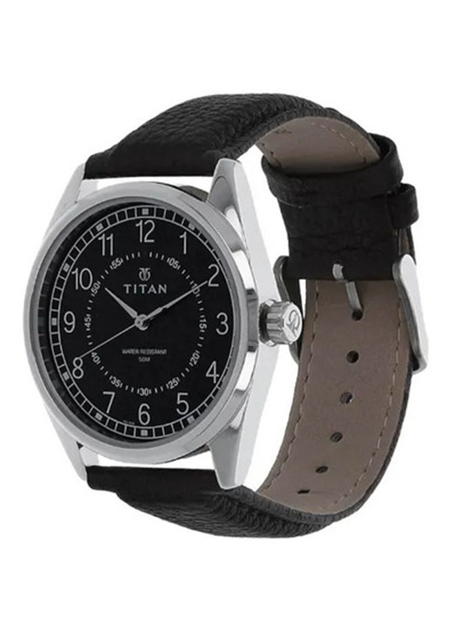 TITAN Black Dial Leather Strap Watch  - Image 2