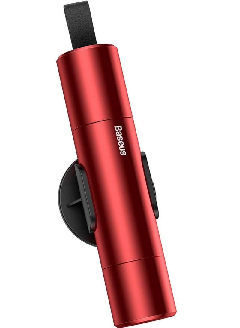 Baseus Baseus Sharp Tool Safety Hammer(Window-breaking+Safety belt cutting）Red - Image 1