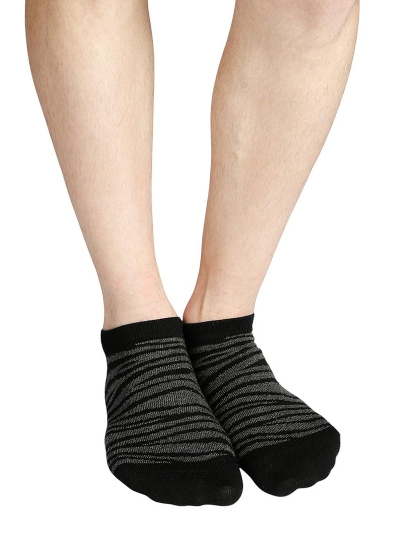 BALENZIA SocksXpress Men's WWF Lowcut Socks | 3-Pack | Animal Print Design | Free Size | Cotton Socks (Black) - Image 3