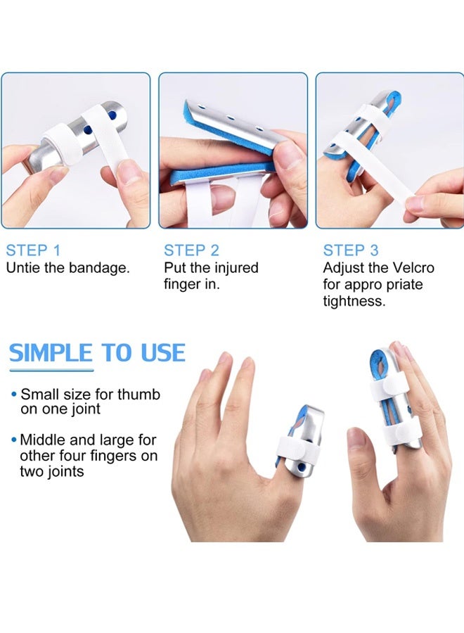 Finger Splint, 3 Pieces Finger Support Braces Finger Stabilizer for Broken Finger Straightening Arthritis Knuckle Fixation, Blue - Image 5