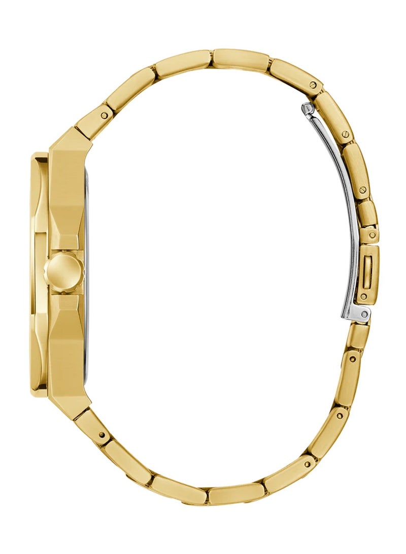 GUESS ساعة إمبراطور للرجال بتقنية الكوارتز التناظرية باللون الذهبي من الفولاذ المقاوم للصدأ GW0849G2 - Image 3