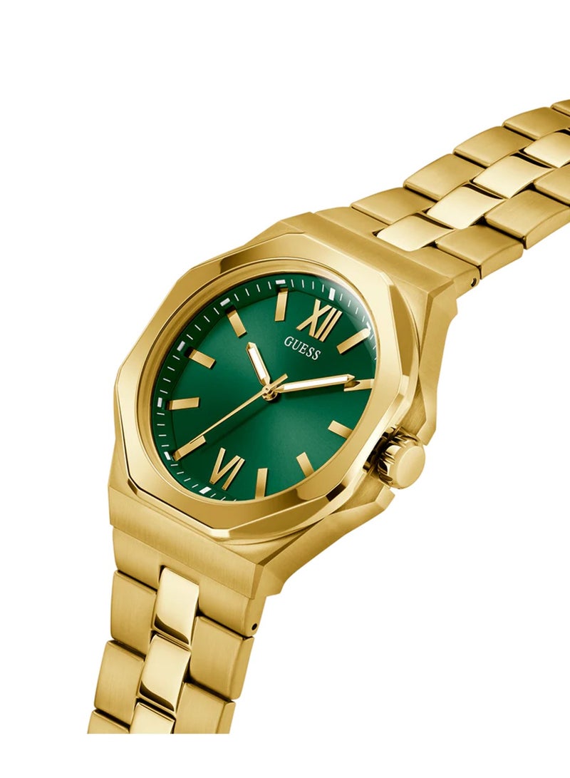 GUESS ساعة إمبراطور للرجال بتقنية الكوارتز التناظرية باللون الذهبي من الفولاذ المقاوم للصدأ GW0849G2 - Image 2