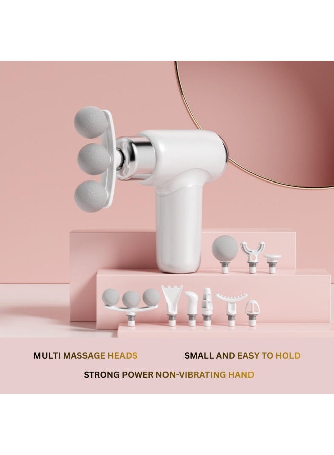 ARABIQO Fascial Massage Gun Deep Tissue Percussion Massager for Muscle Pain Relief, 9 Interchangeable Heads, Quiet Brushless Motor, Portable Handheld Body & Back Massager for Athletes, Men & Women - Image 4