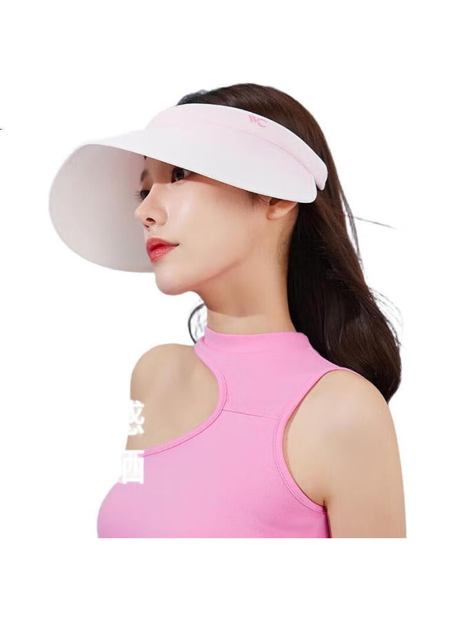 VVC Cheng Yi Recommended Sun Hat Women Sunscreen Hat Uv Protection Wide Brim Empty Top Fisherman Hat Gradient Pink - Image 1