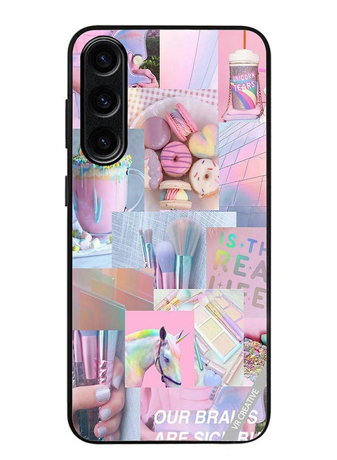Protective Case Cover For Samsung Galaxy S23 FE Pink Design College Design Multicolour