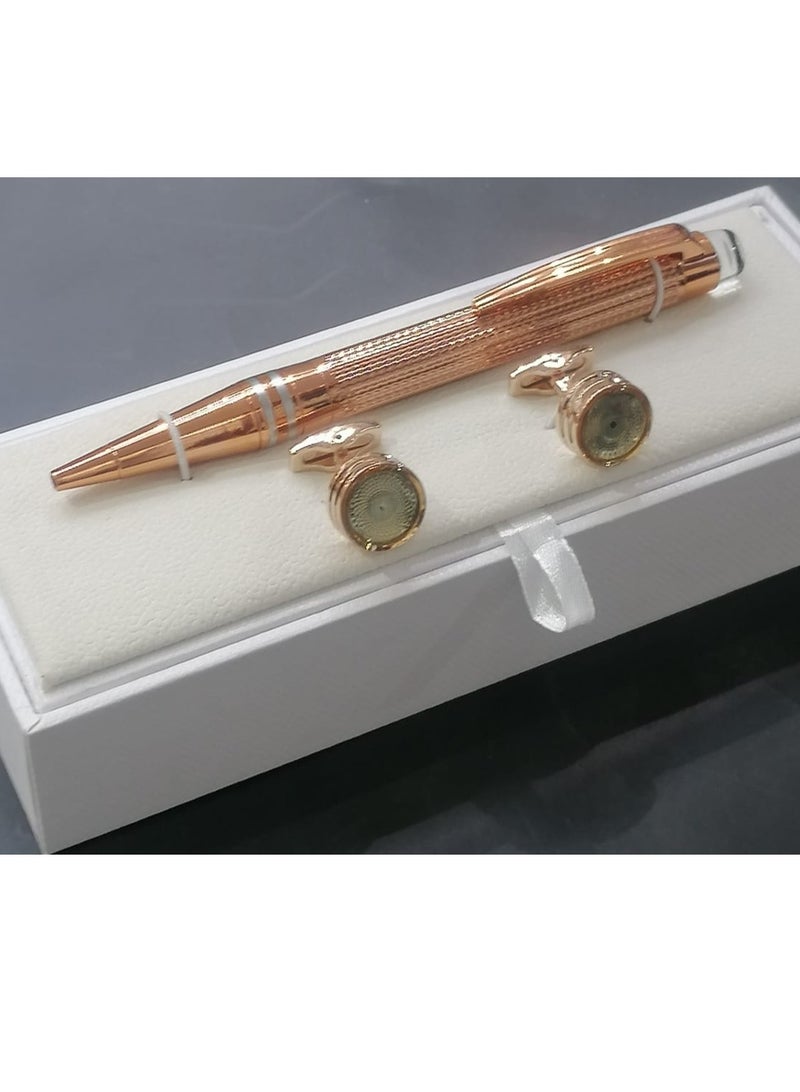 A first-class pen and cufflink set for men