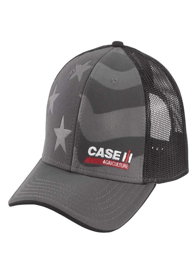 Case IH Debossed Flag Premium Mesh Back Cap 377764 Black One Size - Image 1
