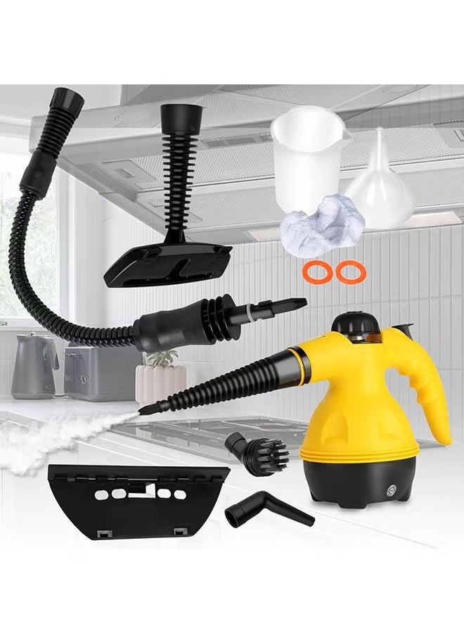 كابتن تيك منظف بخاري محمول باليد بقوة 1000 وات متعدد الوظائف ودرجة حرارة عالية مع 9 قطع من الملحقات مناسبة للمطبخ والأريكة والحمام والنافذة - Image 1