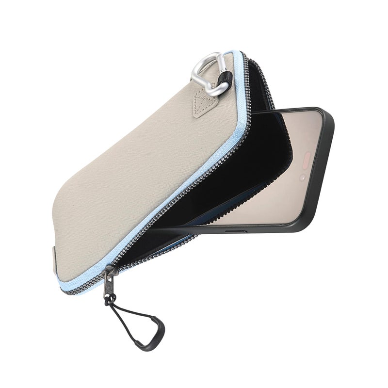OneJoy Phone Sleeve Lightweight Cell Phone Pouch for Mobile Protection, Slim Fit and Durable, with Clip-on for Easy Carrying, Enough for 6.1" to 6.9" Cellphone [ Beige ] - Image 2