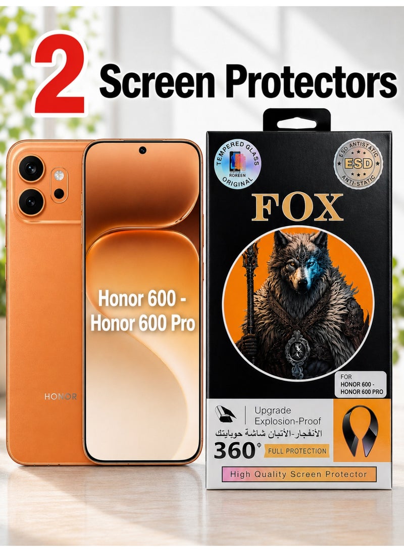 Fox Screen Protectors for Honor 600 / Honor 600 Pro – 2 Pieces, High Quality, Shatter & Scratch Protection, Anti-Fingerprint, HD Clarity, Great Value for Money - Image 1
