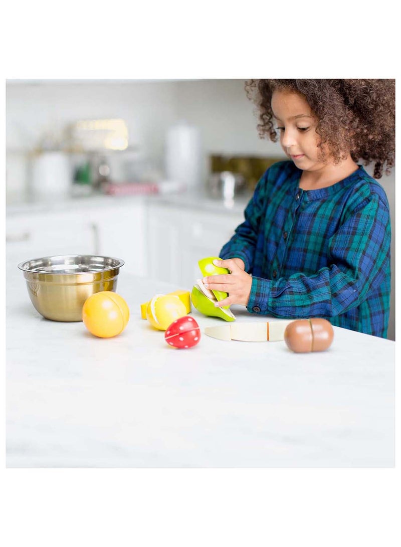 Melissa & Doug Cutting Fruit Set - Wooden Play Food Kitchen Accessory, Multi Pretend Play Kitchen Accessories, Wooden Cutting Fruit Toys For Toddlers And Kids Ages 3+ - Image 4