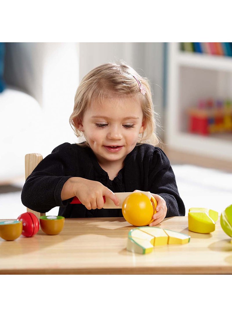 Melissa & Doug Cutting Fruit Set - Wooden Play Food Kitchen Accessory, Multi Pretend Play Kitchen Accessories, Wooden Cutting Fruit Toys For Toddlers And Kids Ages 3+ - Image 5