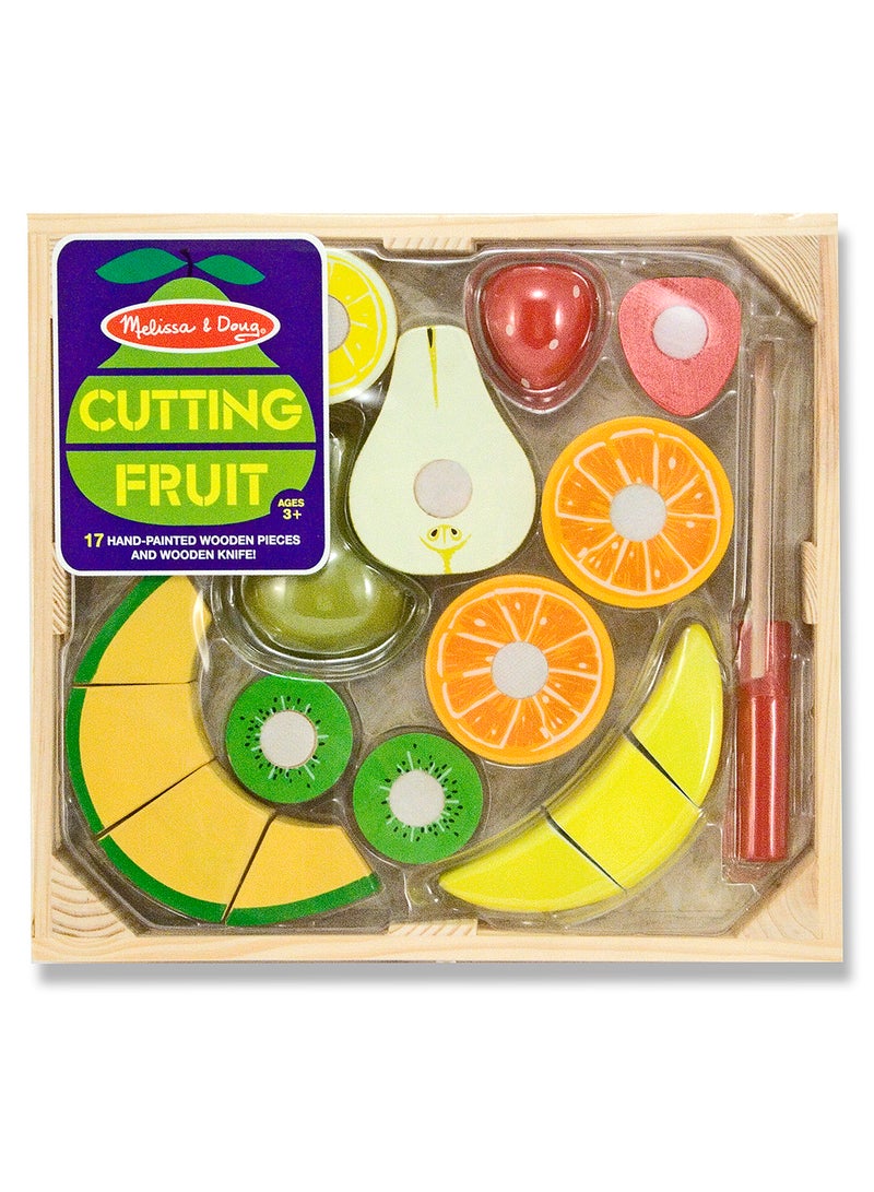 Melissa & Doug Cutting Fruit Set - Wooden Play Food Kitchen Accessory, Multi Pretend Play Kitchen Accessories, Wooden Cutting Fruit Toys For Toddlers And Kids Ages 3+ - Image 1