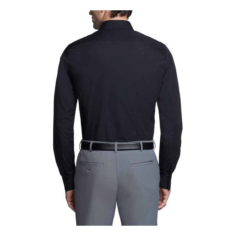 Van Heusen Men's Dress Shirt Fitted Poplin Solid, Black, 16.5" Neck 36"-37" Sleeve - Image 2