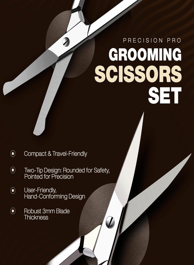 NAZANO Care Professional Stainless Steel Eyebrow Scissors, Small Grooming Shears for Mustache, Beard, Eyelashes, Nose and Ear Hair Trimming, Silver - Image 3