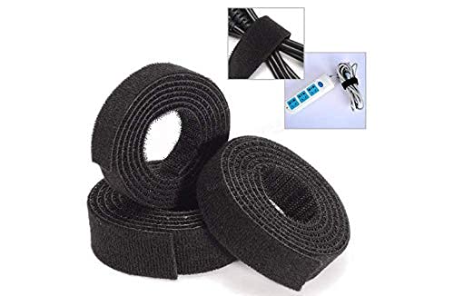Aeoss Cable Ties Reusable Fastening Nylon Tape Double Side Hook Roll Hook and Loop Straps Wires Cords Management Wire Organizer Straps, Double Side Hook and Loop(Set Of 2) - Image 1