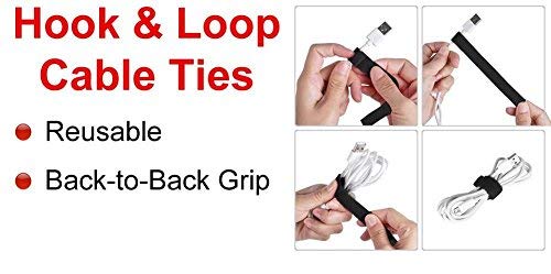 Aeoss Cable Ties Reusable Fastening Nylon Tape Double Side Hook Roll Hook and Loop Straps Wires Cords Management Wire Organizer Straps, Double Side Hook and Loop(Set Of 2) - Image 4