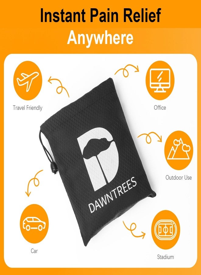 DAWNTREES وسادة مقعد قابلة للنفخ، وسادة دعم أسفل الظهر لكرسي المكتب، وسادة هوائية محمولة للتخييم في الهواء الطلق، دعم أسفل الظهر للسيارة، خفيفة الوزن، مقاومة للماء، ضرورية للمنزل والمكتب والسفر، أسود - Image 4
