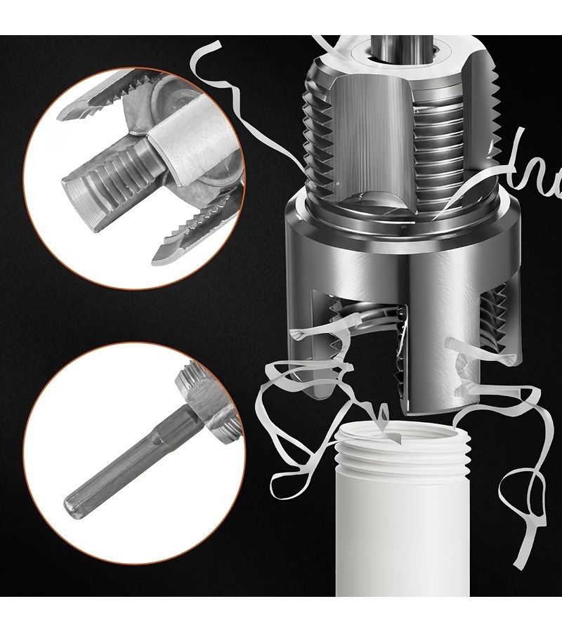 7pcs Heavy Duty Internal External Pipe Threading Set 1/2 3/4 Inch Die Tools - Image 5