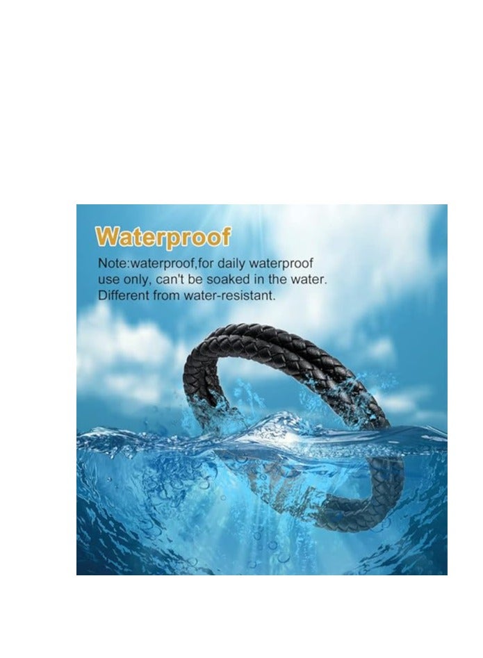 Mens Bracelet with Stainless Steel Clasp, Leather Cuff Bracelet in Skull or Wrap Style - Image 3