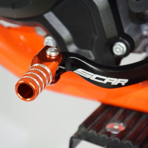 SCAR Folding Gear Shift Lever Shifter Pedal Forged Compatible with KTM SX EXC XC XCW XCF 125SX 150SX 200SX 125 150 200 250 350 90-15 - Orange - Image 2