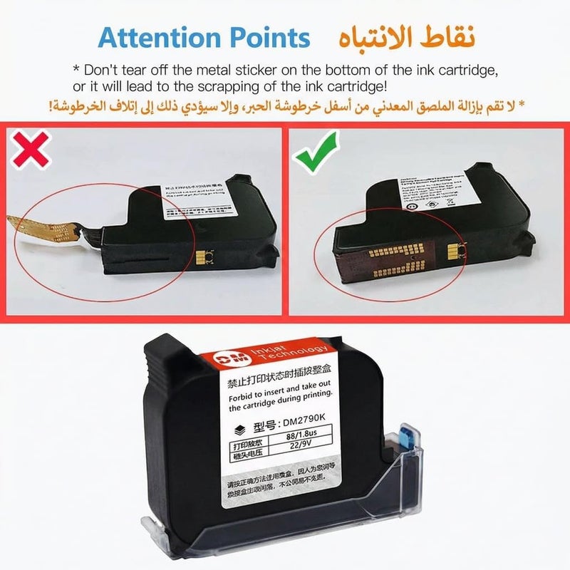 NEELABIL Ink Cartridge Replacement Quick-Drying 45ml for MX3 Handheld Inkjet Printer(Black) - Image 3