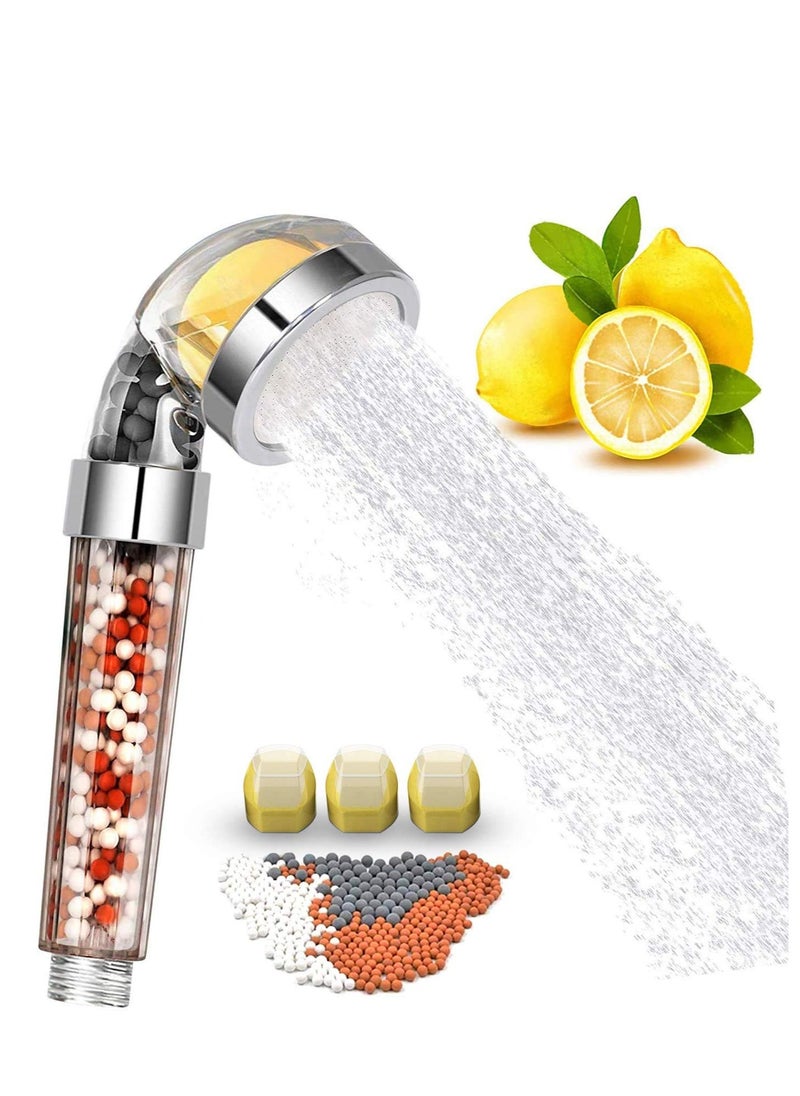 Generic Vitamin C Filter Shower Head with 3 Replacement Balms - Handheld High Pressure Shower Head Remove Chlorine for Hard Water Softener with Citrus Smell for Dry Skin and Hair Loss  - Image 1