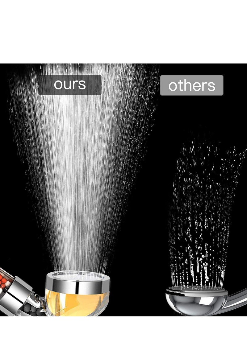 Generic Vitamin C Filter Shower Head with 3 Replacement Balms - Handheld High Pressure Shower Head Remove Chlorine for Hard Water Softener with Citrus Smell for Dry Skin and Hair Loss  - Image 5