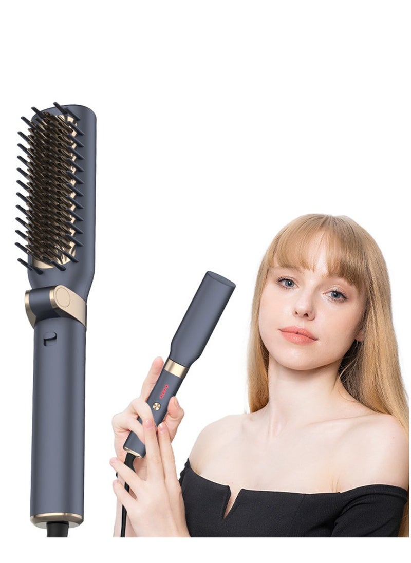 Generic Hot Air Comb Portable Hair Straightening Brush Upgraded Heated Comb Teeth One-Touch Folding Hot Air Comb For Women Any Hair Type Can Easily Handle Hot Air Straightener  - Image 1