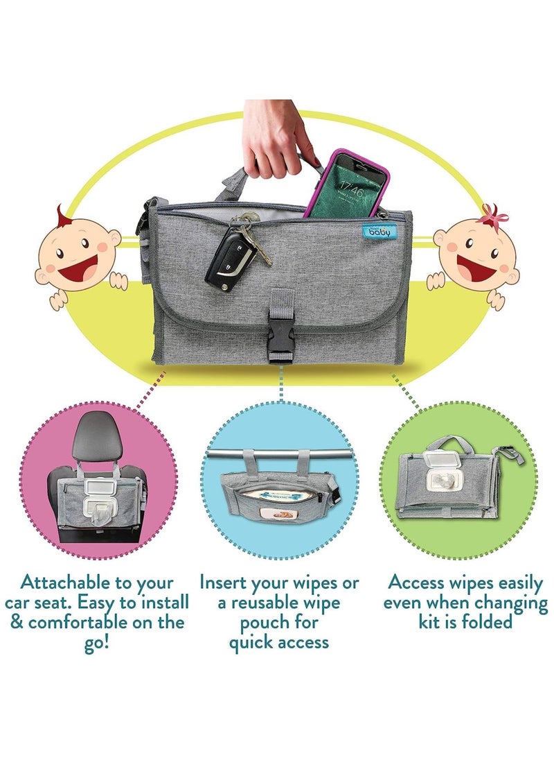 Generic Portable Diaper Changing Pad, Baby Changing pad for Newborn Girl and Boy Smart Wipes Pocket, Waterproof Travel Changing Kit  - Image 4