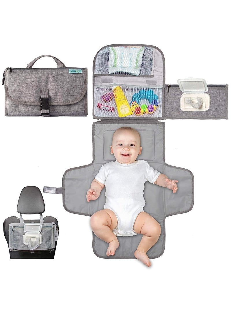 Generic Portable Diaper Changing Pad, Baby Changing pad for Newborn Girl and Boy Smart Wipes Pocket, Waterproof Travel Changing Kit  - Image 1