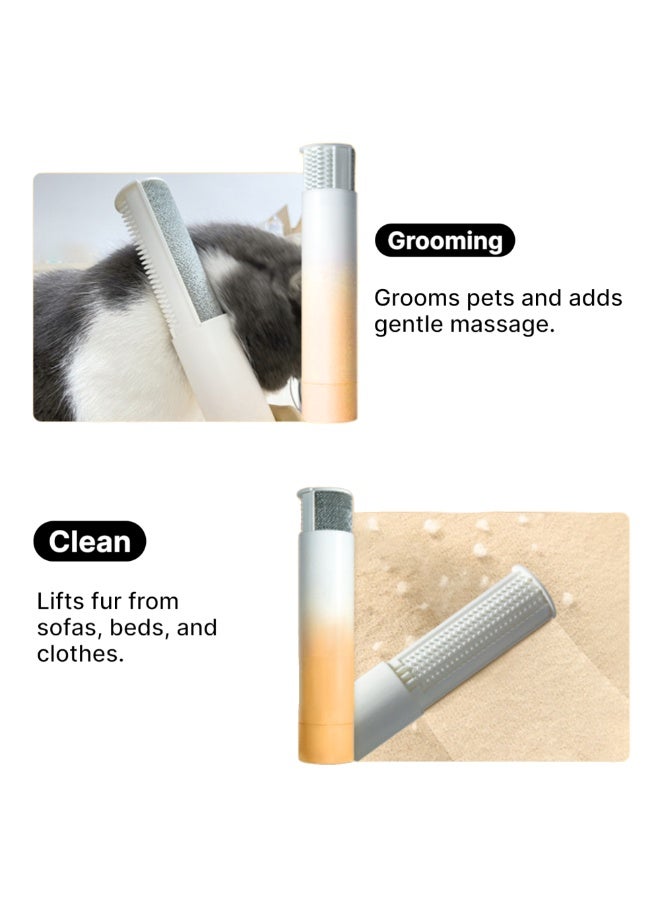 وايلدكايند فرشاة مزيل شعر الحيوانات الأليفة القابلة لإعادة الاستخدام - رولر منظف لينت للكلاب والقطط للأريكة السجاد الفراش الملابس - أداة محمولة صديقة للبيئة – أبيض / برتقالي - Image 2