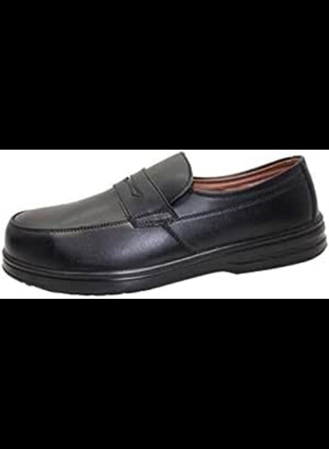 ABBASALI Men Black Leather Safety Shoes Mesh Breathable Lightweight Comfortable - Image 2