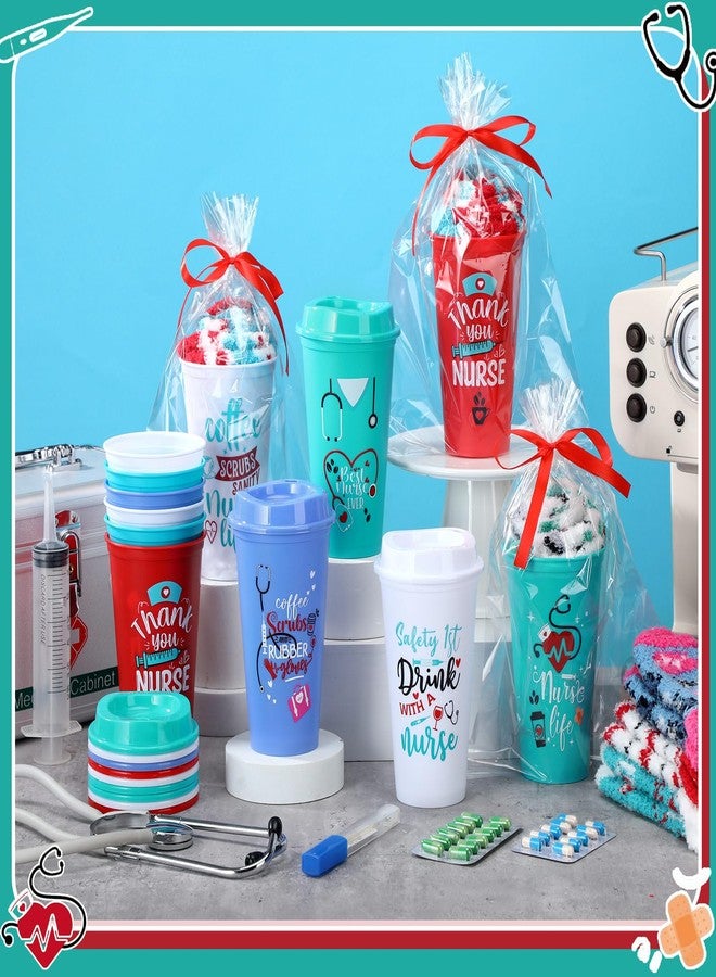 Remerry 40 Pcs Nurses Week Gifts for Coworkers Funny Nursing Coffee Cup Fuzzy Socks Set for Pack Respiratory Care Week Appreciation Gift 16 oz Nurse Reusable Coffee Cup DIY Socks Gift - Image 3