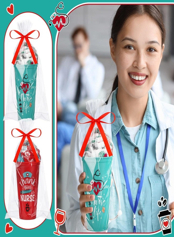 Remerry 40 Pcs Nurses Week Gifts for Coworkers Funny Nursing Coffee Cup Fuzzy Socks Set for Pack Respiratory Care Week Appreciation Gift 16 oz Nurse Reusable Coffee Cup DIY Socks Gift - Image 4