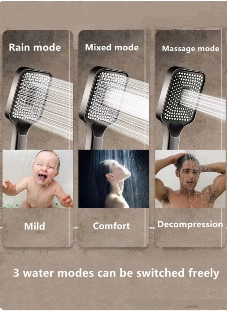 Kutis 1-Set Digital Display Shower System Bathroom Shower Faucet Rainfall Shower Head with Handheld Adjustable Complete Set Tub Spout Wall Mount Tap Set  - Image 5
