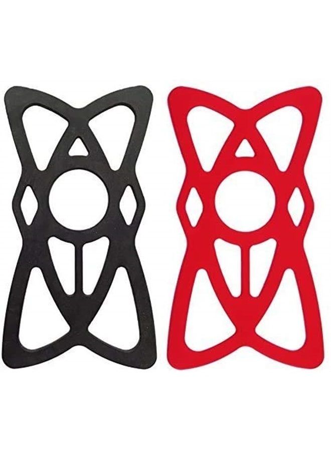 NALAKUVARA Phone Mount X Holder Grip Tether Rubber Strap Silicone Security Bands - Universal Motorcycle Bike Phone Mount Accessories Replacement Parts - Elastic X Web Grip (2 Black & 2 Red) 4 Pack - Image 2