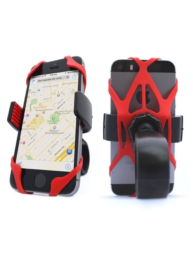 NALAKUVARA Phone Mount X Holder Grip Tether Rubber Strap Silicone Security Bands - Universal Motorcycle Bike Phone Mount Accessories Replacement Parts - Elastic X Web Grip (2 Black & 2 Red) 4 Pack - Image 4