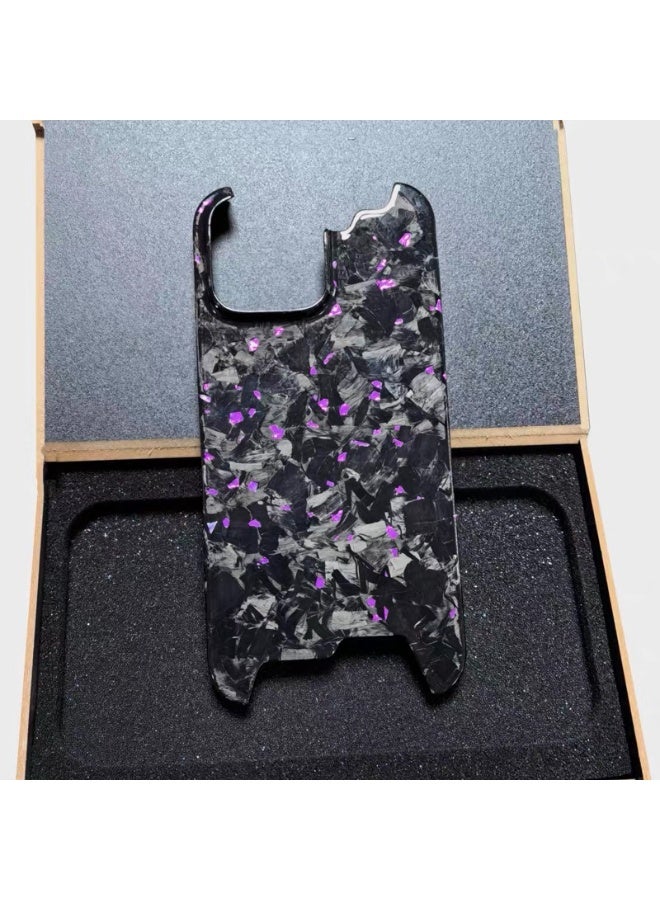 2025 Magnetic 100% Real Carbon Fiber Slim Dry Hard Pc Phone Cover Carbon Fiber Phone Case iphone 15 pro max ( Purple ) - Image 2