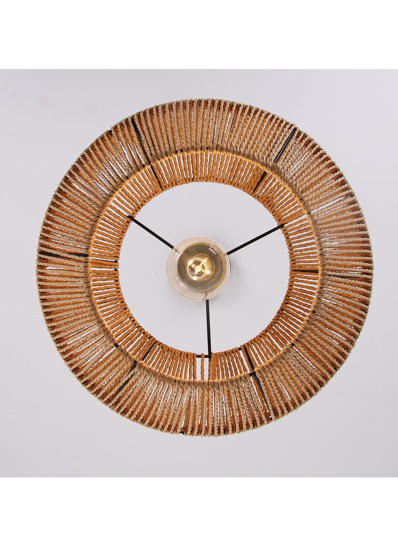 Ganeed - Handwoven Boho Pendant Lights, Rattan Wicker Hanging Ceiling Lighting Fixture, rattan pendant light，rattan lamp shade Weave Chandelier Lamp Shade for Kitchen Island Restaurant Craft Room 33cm - Image 1