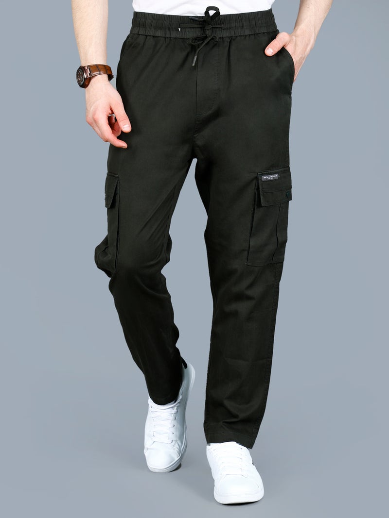 فورت كولينز بنطلون كارجو رجالي سادة مع رباط - Image 1