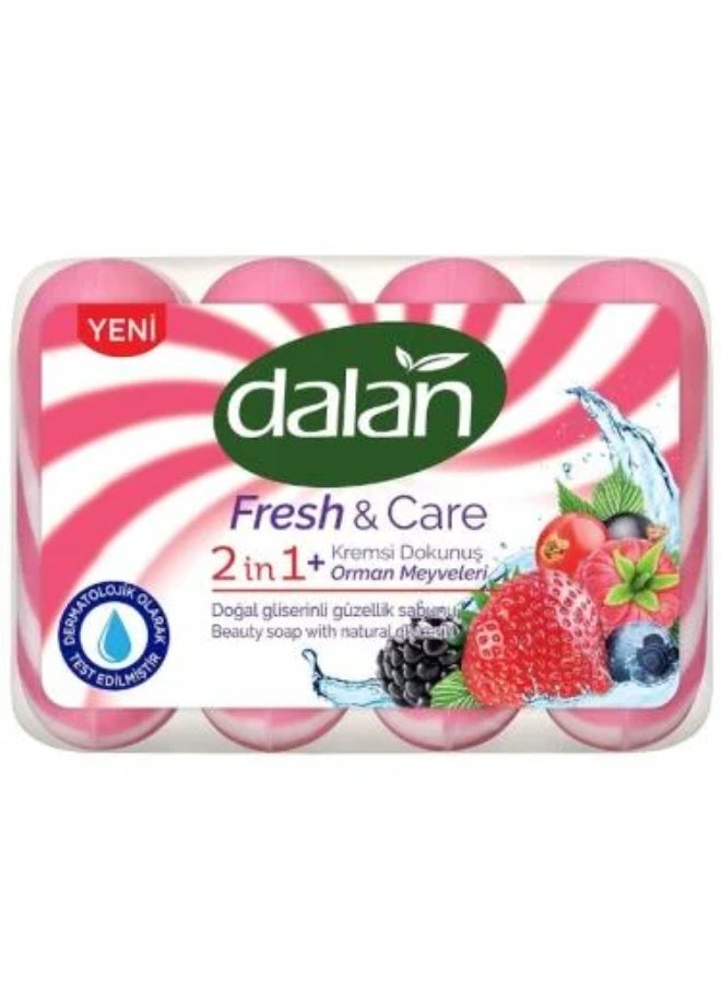 صابون فريش آند كير 2 في 1 بفواكه الغابة  – 4 × 90 جرام